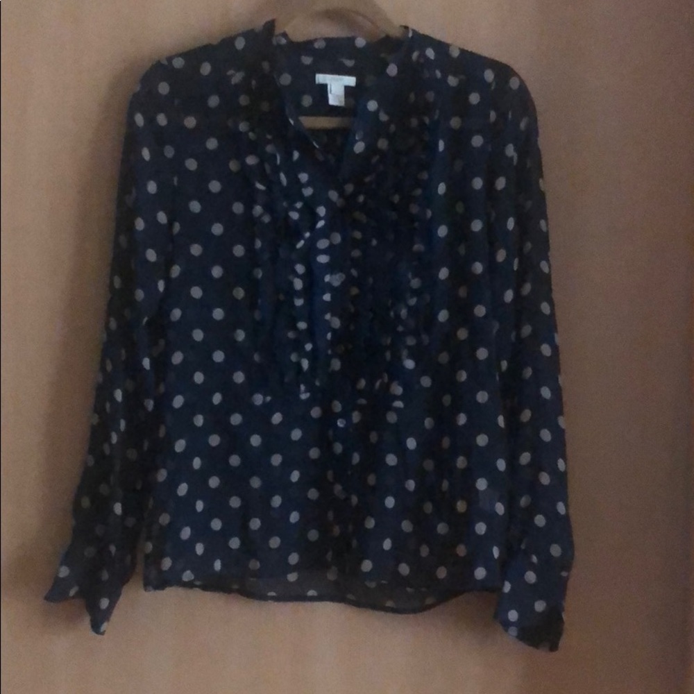 Jcrew polka dot blouse